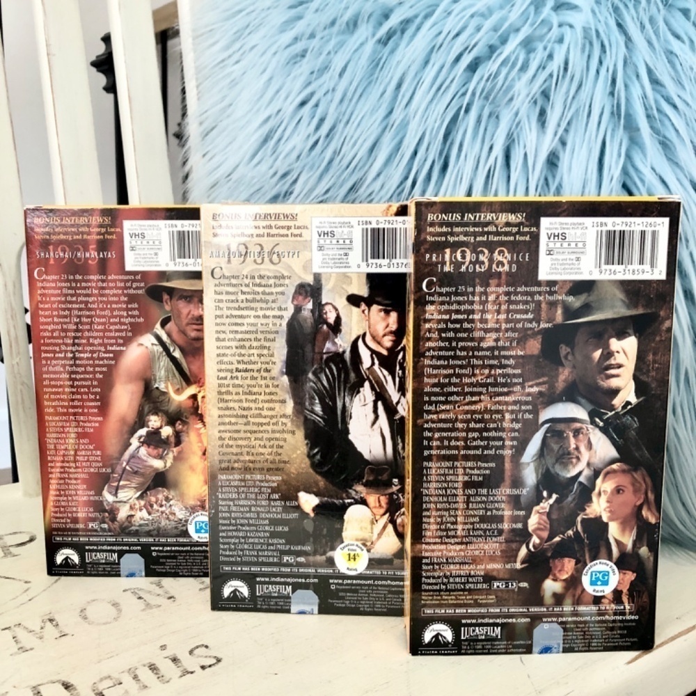 Indiana Jones,‎ VHS, Trilogy, 3 Movie, Box Set, Vintage, 1999, Good Condition - Picture 5 of 16